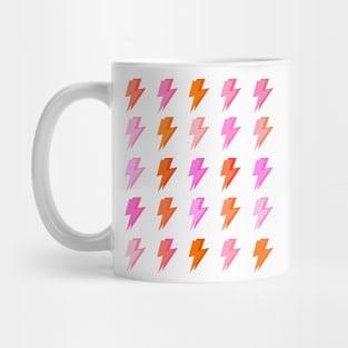 Preppy Pink and Orange Lightning Bolt Pattern Mug